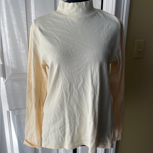 𝅺karen Scott Turtleneck Long Sleeve Shirt size Large Yellow - Picture 1 of 3